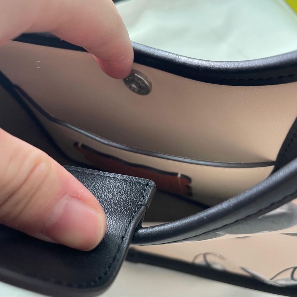 Coachtopia - Cherry Print Crescent Shoulder Bag in Cream and Black - Picture 6 of 9